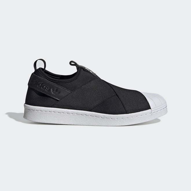 Adidas superstar slip on sale on w black