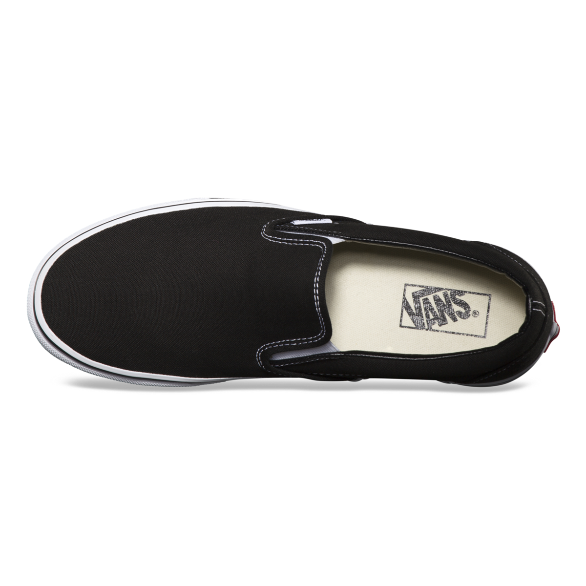 vans black black slip on